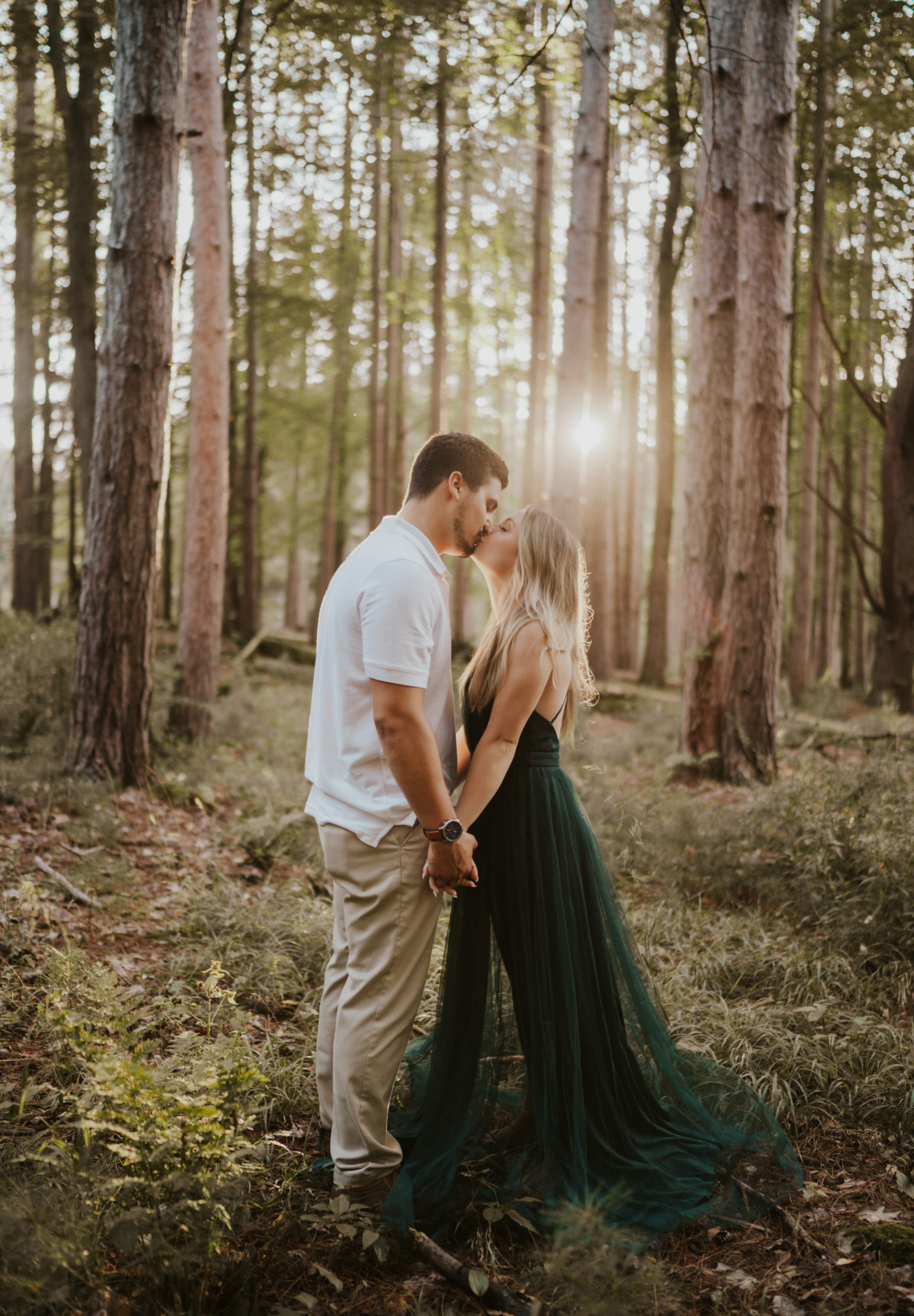 Engagement session at letchworth state park during golden hour